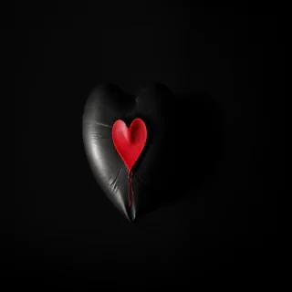 heart with black background