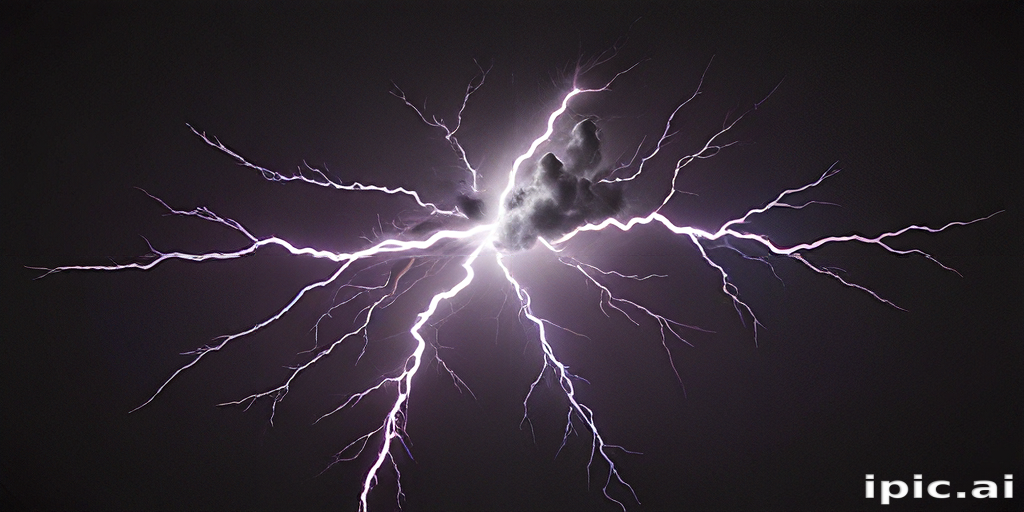 Majestic Display of Lightning Illuminating the Dark Stormy Night Sky