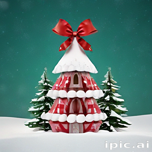 Whimsical Candy-Themed Christmas Tree Decoration with Festive Red Bow