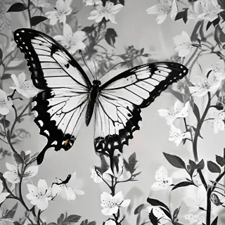 black and white butterfly wallpaper