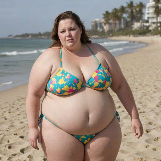 morbidly obese woman in bikini
