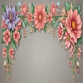 flowery border clipart