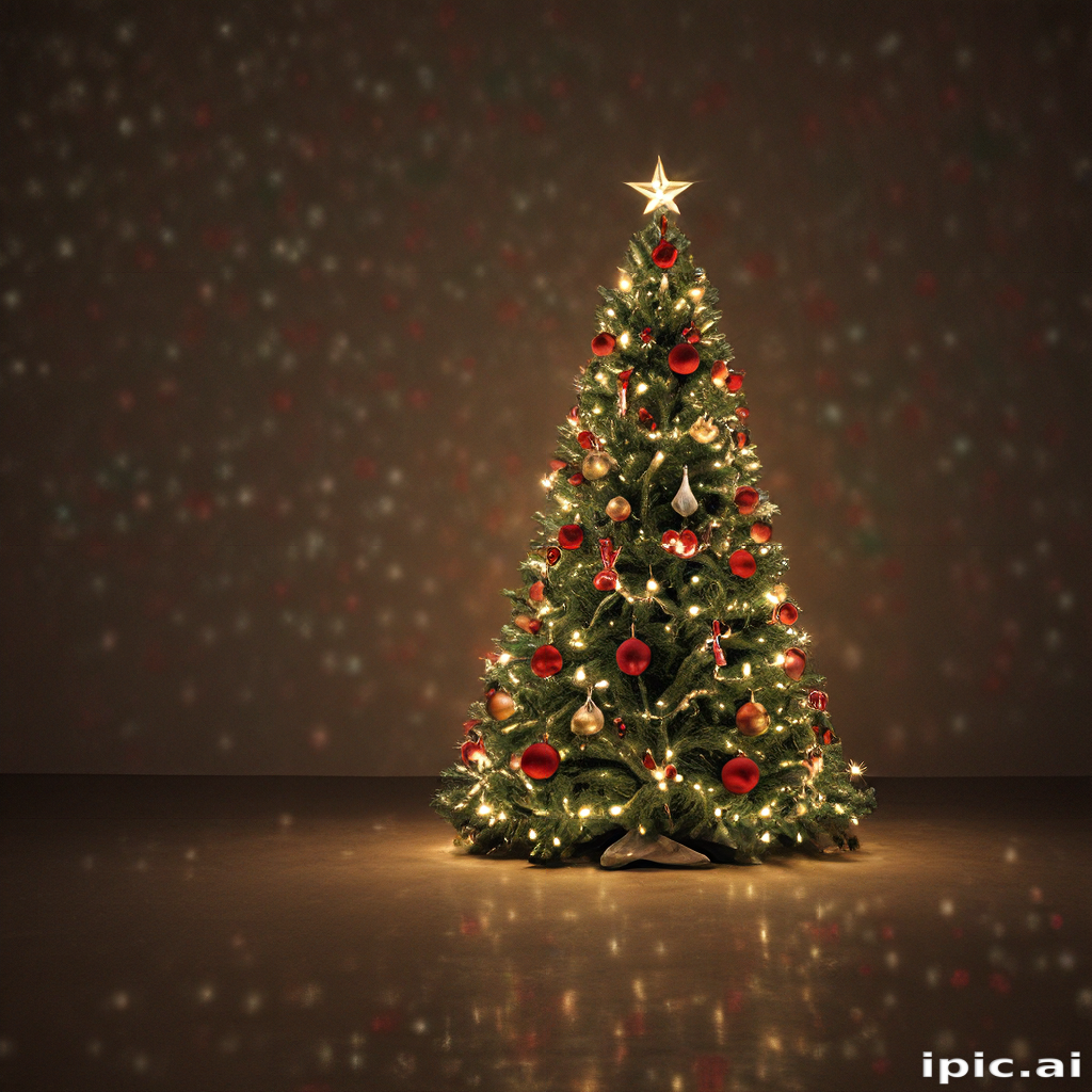 Beautifully Decorated Christmas Tree Glowing with Lights and Ornaments