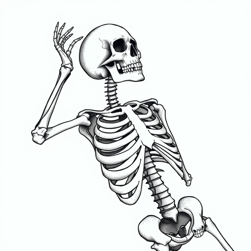 creative skeleton drawing art