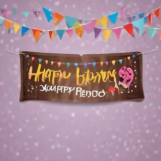 happy birthday banner png