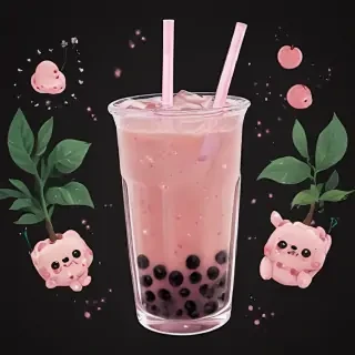 aesthetic boba tea background