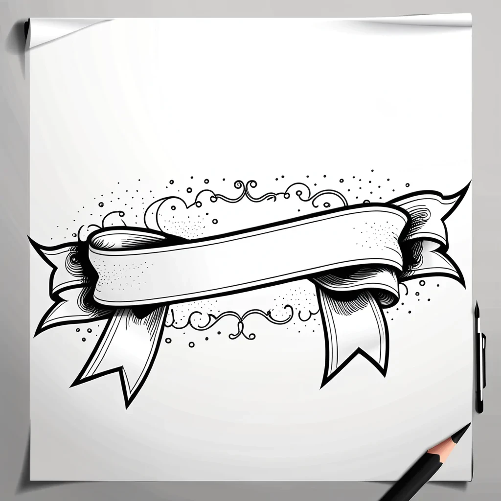ribbon banner drawing
