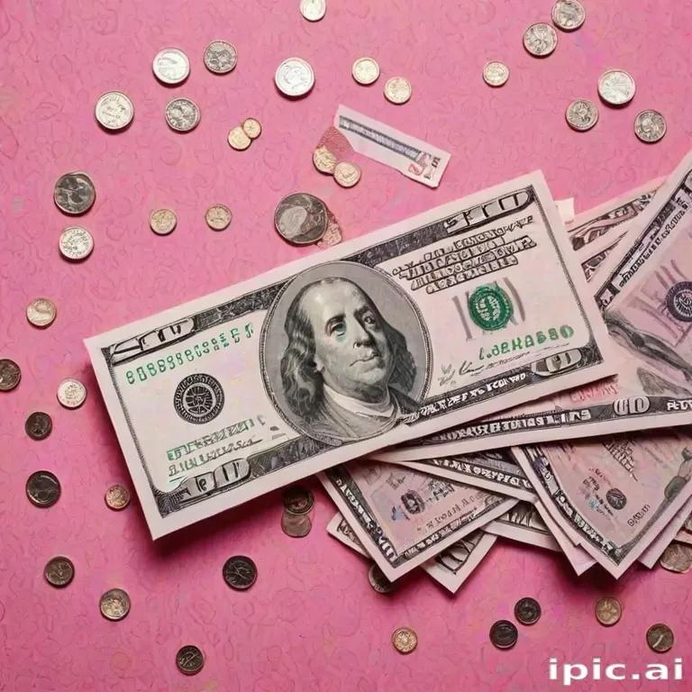 pink money background