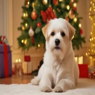 dog christmas background