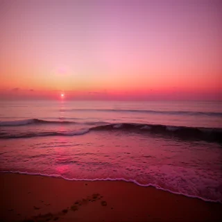 pink beach sunset