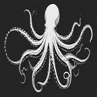 octopus clip art black and white
