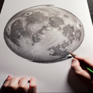 drawing of the moon