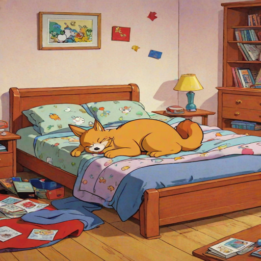 sleeping in cartoons