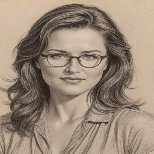 Radiant Lucy Lawless, pencil sketch, portrait of Exquisite woman 1942s in glasses, hair style beatnik, outline, clear lines, fine lines, 8k