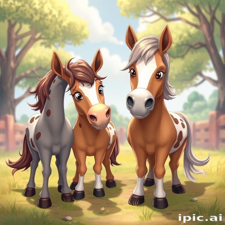 cartoon horses