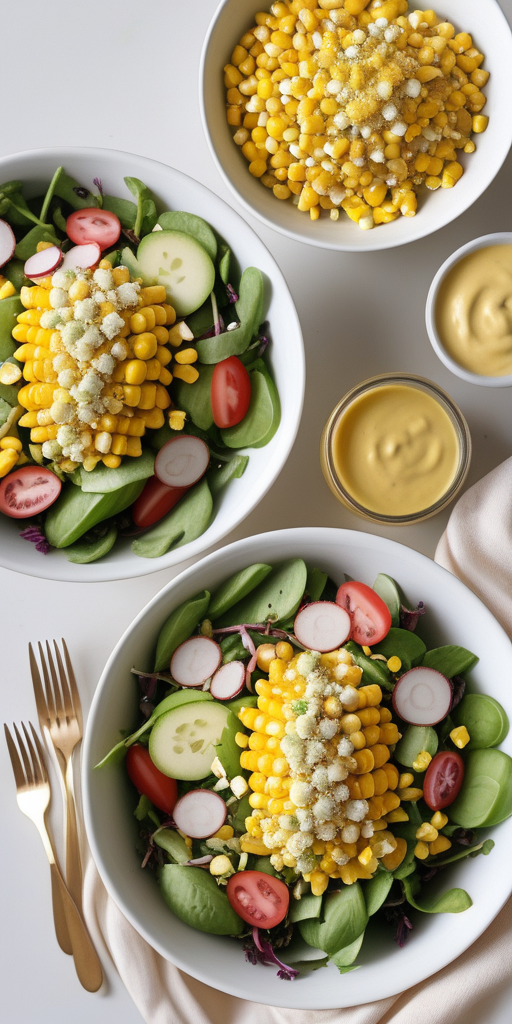 golden girl salad with sweet corn vinaigrette