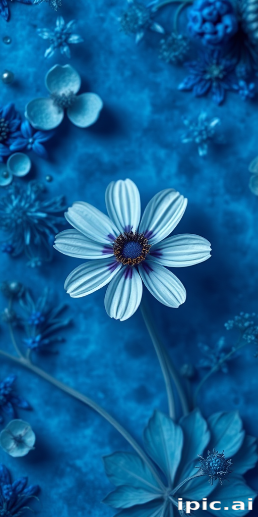 blue flower wallpaper aesthetic