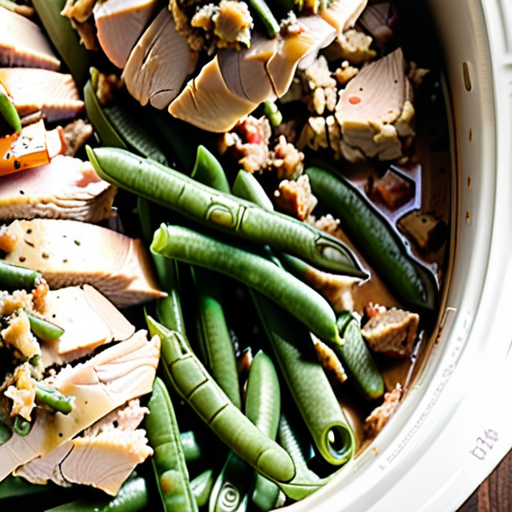 crockpot chicken and stuffing with green beans