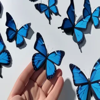 aesthetic blue butterfly