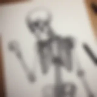 creative skeleton drawing art