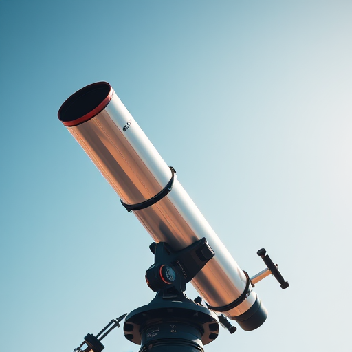 telescope in a clear blue sky background, high dynamic range, f/8 aperture, 1/250 sec exposure, 50mm lens, natural light, DSLR style