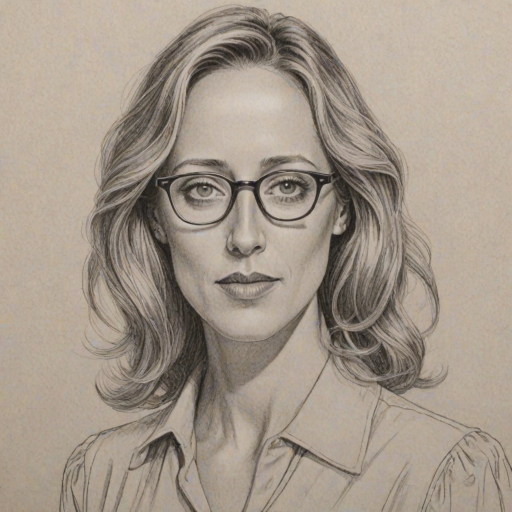 Attractive Kim Raver, pencil sketch, portrait of Fascinating woman 1930s in glasses, hair style beatnik, outline, clear lines, fine lines, 8k