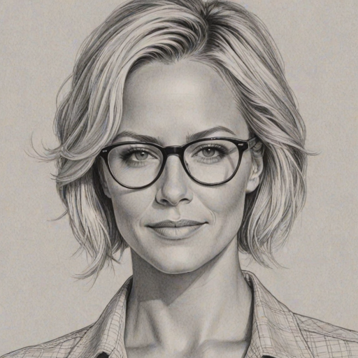Beauteous Brittany Daniel, pencil sketch, portrait of Magnificent woman 1966s in glasses, hair style beatnik, outline, clear lines, fine lines, 8k