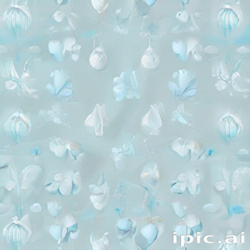 Delicate Floral Patterns in Soft Blue and White on a Light Background