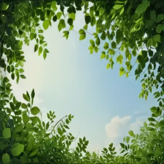 background with green leaves