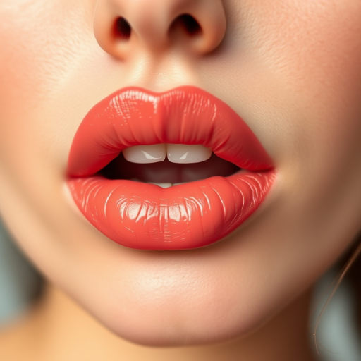 Tantalizing woman lips with a sheer coral tint, buildable and natural-looking, hydrated and plump, perfect for a no-makeup makeup look