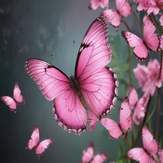 images of pink butterflies