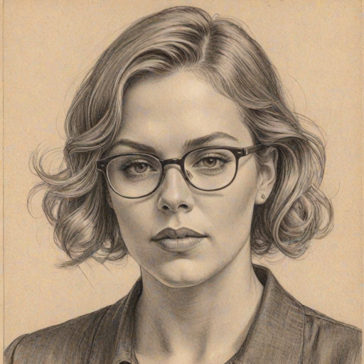 Resplendent Agnes Bruckner, pencil sketch, portrait of Captivating woman 1921s in glasses, hair style beatnik, outline, clear lines, fine lines, 8k
