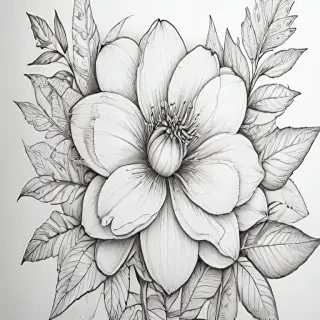 flower drawing for coloring