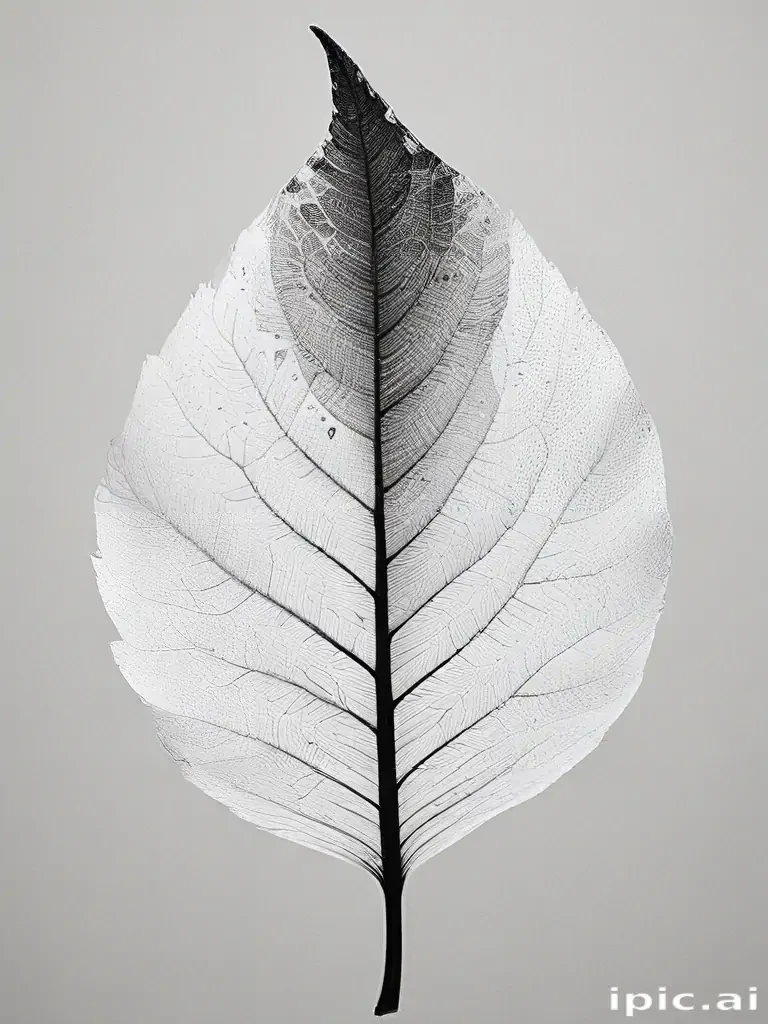 leaf white and black