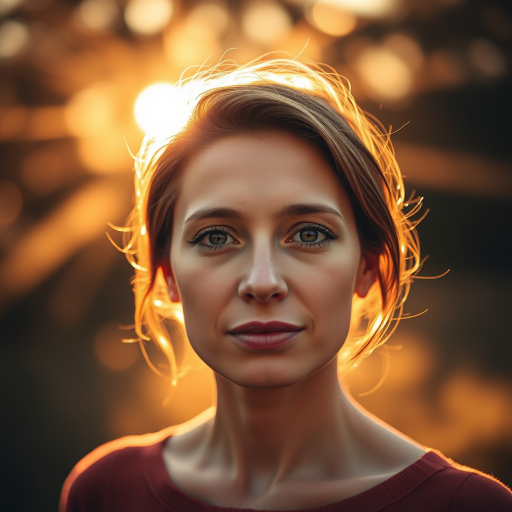 soft focus bokeh background with warm golden tones, dynamic lighting with rays of light, 50mm lens, aperture f/1.8, ISO 200, shot at sunrise, DSLR camera, portrait view, high contrast settings