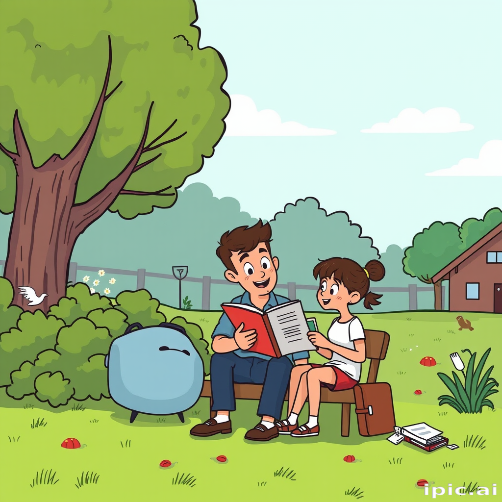 cartoon of reading