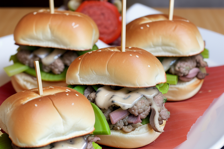 philly cheesesteak sliders with ground beef