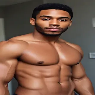 black shirtless man