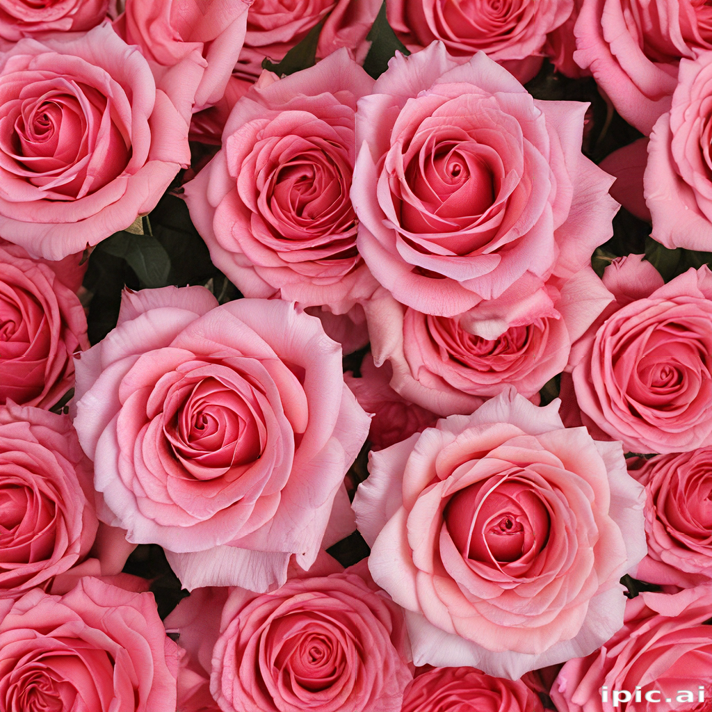 Pink Flowers Array A Beautiful Array of Pink Roses in Full Bloom Surrounding Each Other.