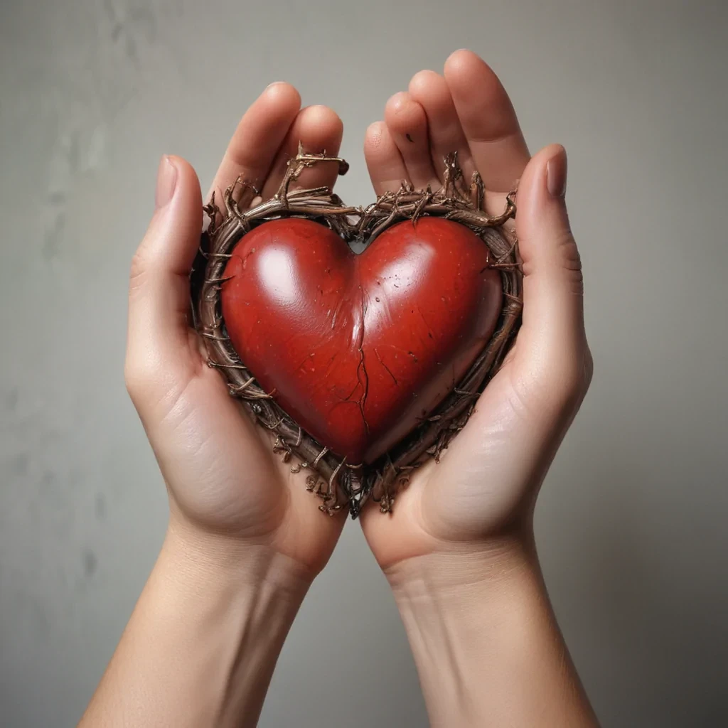 hand heart aesthetic