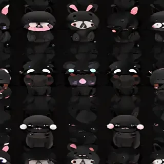 black wallpaper cute