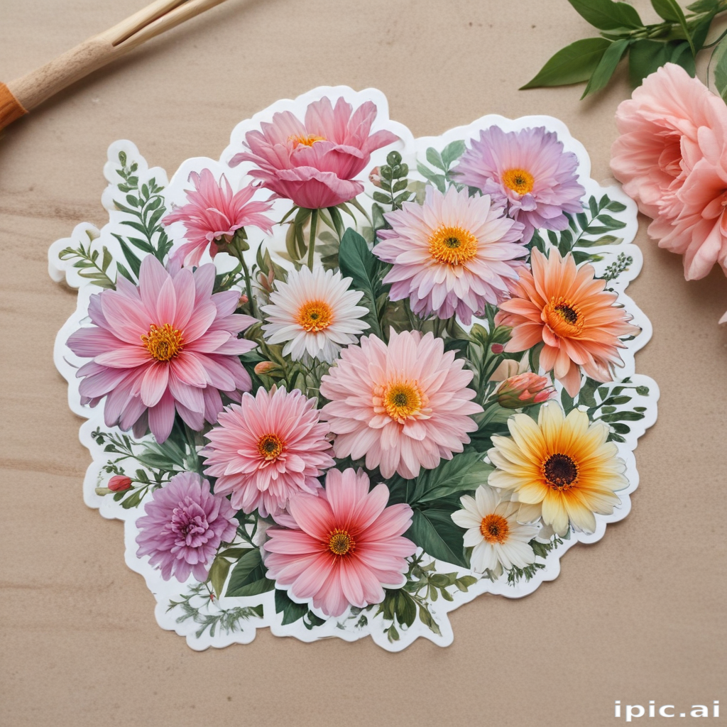 Vibrant Floral Arrangement Featuring a Variety of Colorful Blossoms and ...