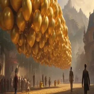 golden balloons