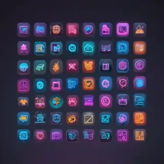 neon app icons