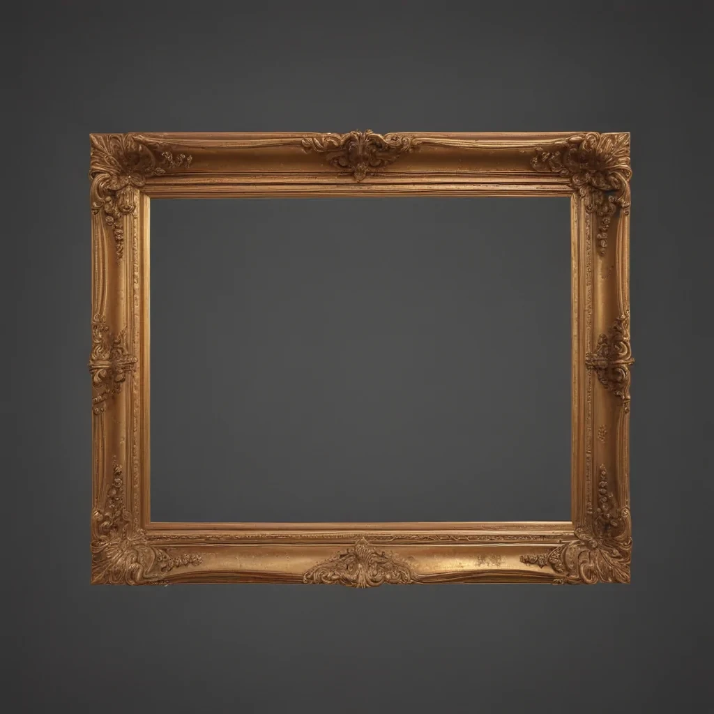rectangle golden frame png