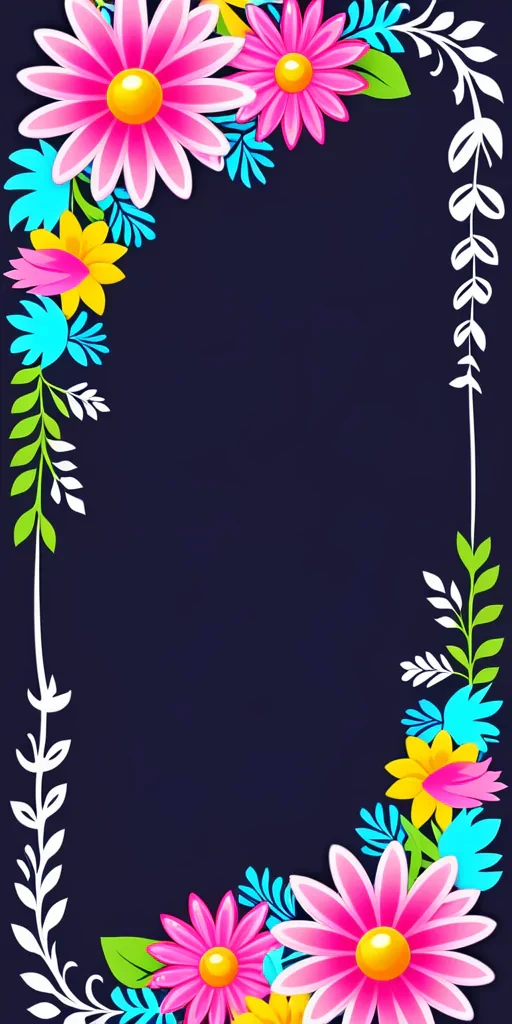 flowery border clipart