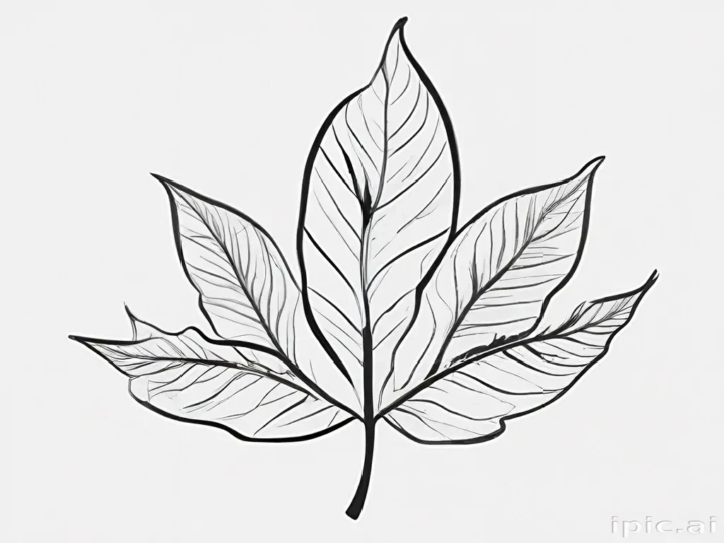 black and white leaf clip art