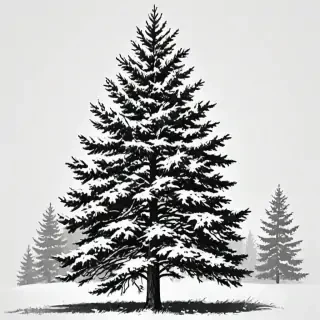 pine tree clip art black and white