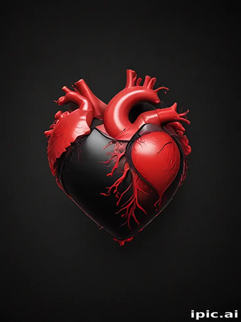 heart with black background