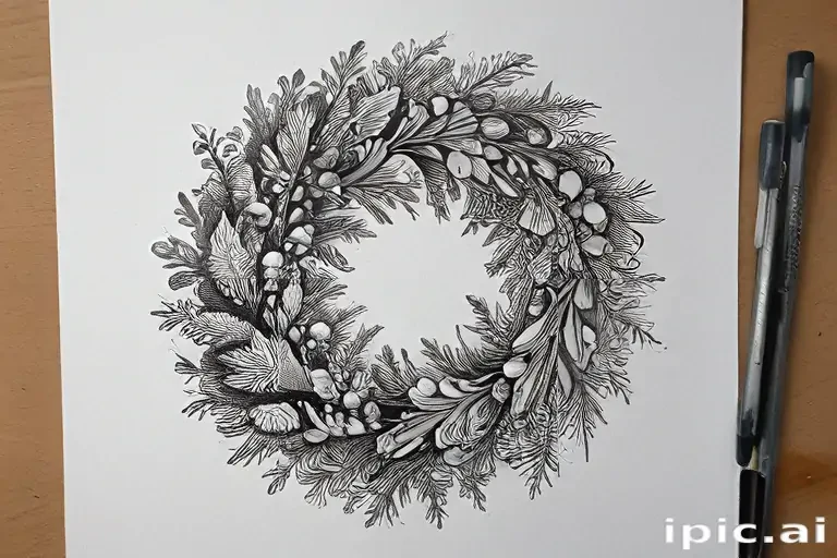 wreath drawing